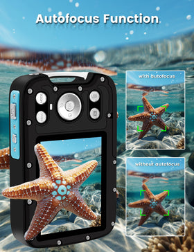 YEEIN camera IP68 waterproof to 17 ft for snorkeling adventures.