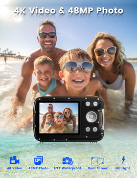 YEEIN underwater camera back display enables easy framing and selfies
