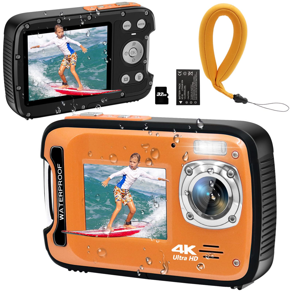 YEEIN underwater camera front view shows 4K 48MP clarity for vivid underwater photos