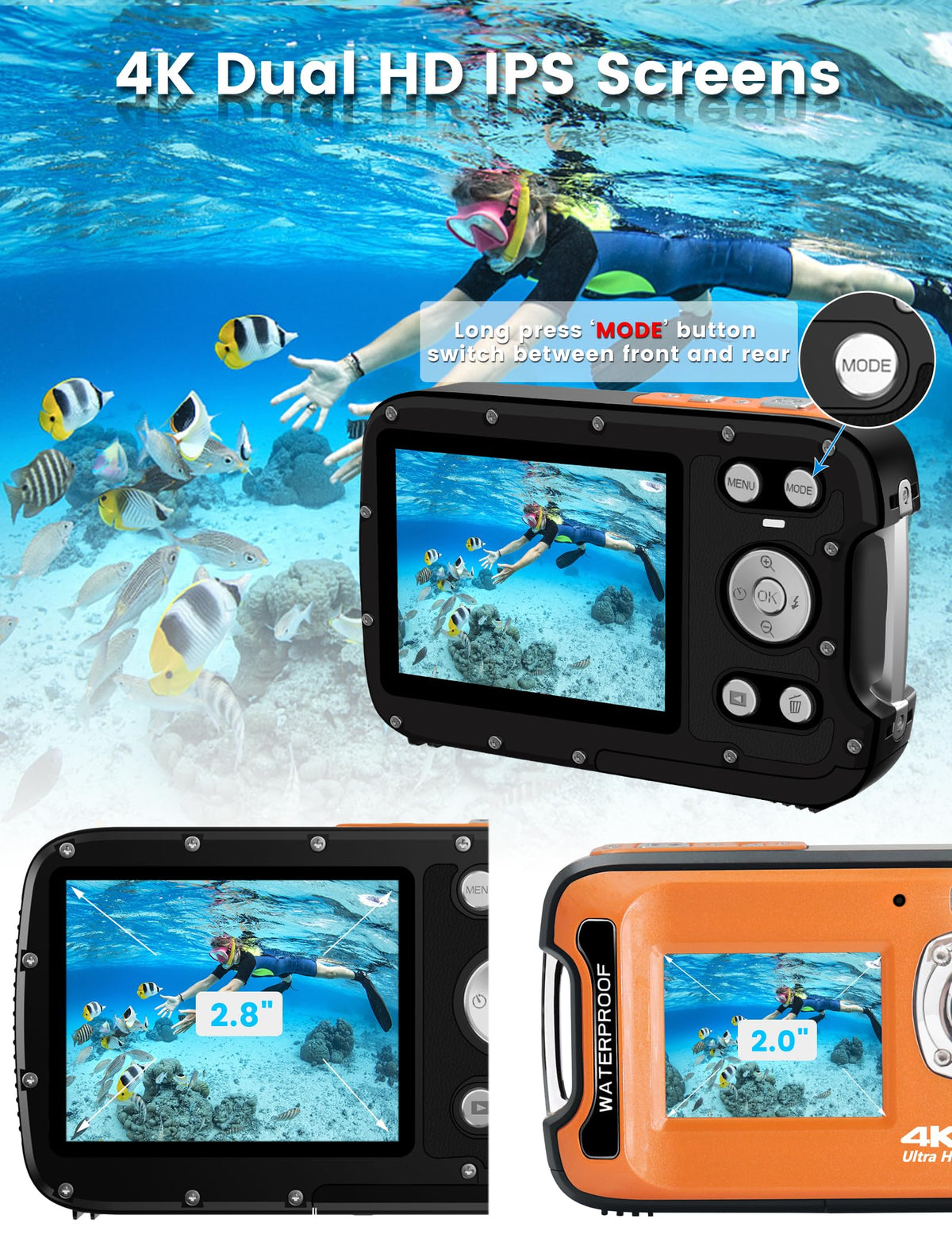 YEEIN floating strap-equipped camera staying buoyant during snorkeling