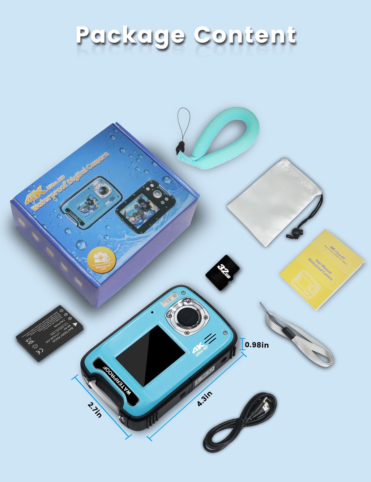 YEEIN rechargeable battery provides hours of underwater photography.
