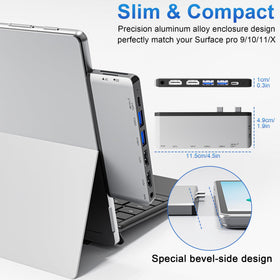 Yeemie Pro size comparison beside a laptop to illustrate compact portability