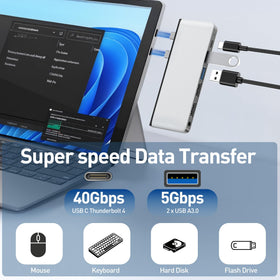 Yeemie Pro with Thunderbolt 4 SSD attached illustrating 40Gbps data speed
