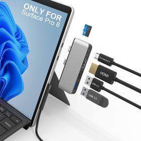 Yeemie Pro Docking Station for Surface Pro 8 with 4K HDMI external display connection.