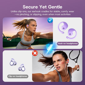 Yeforu charging case open with earbuds showing fast charge and long play benefit