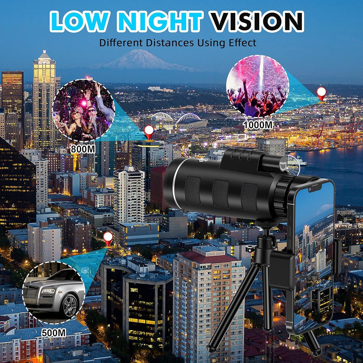 Compact case protects the monocular during travel.