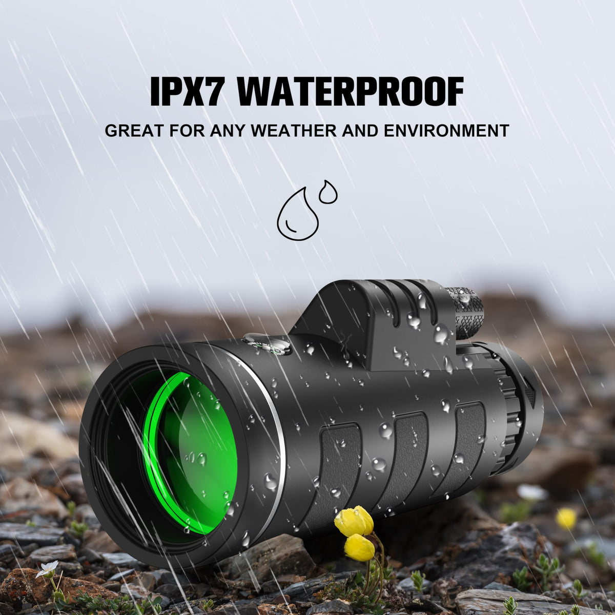 YEGASS waterproof and fogproof monocular for all-weather viewing.