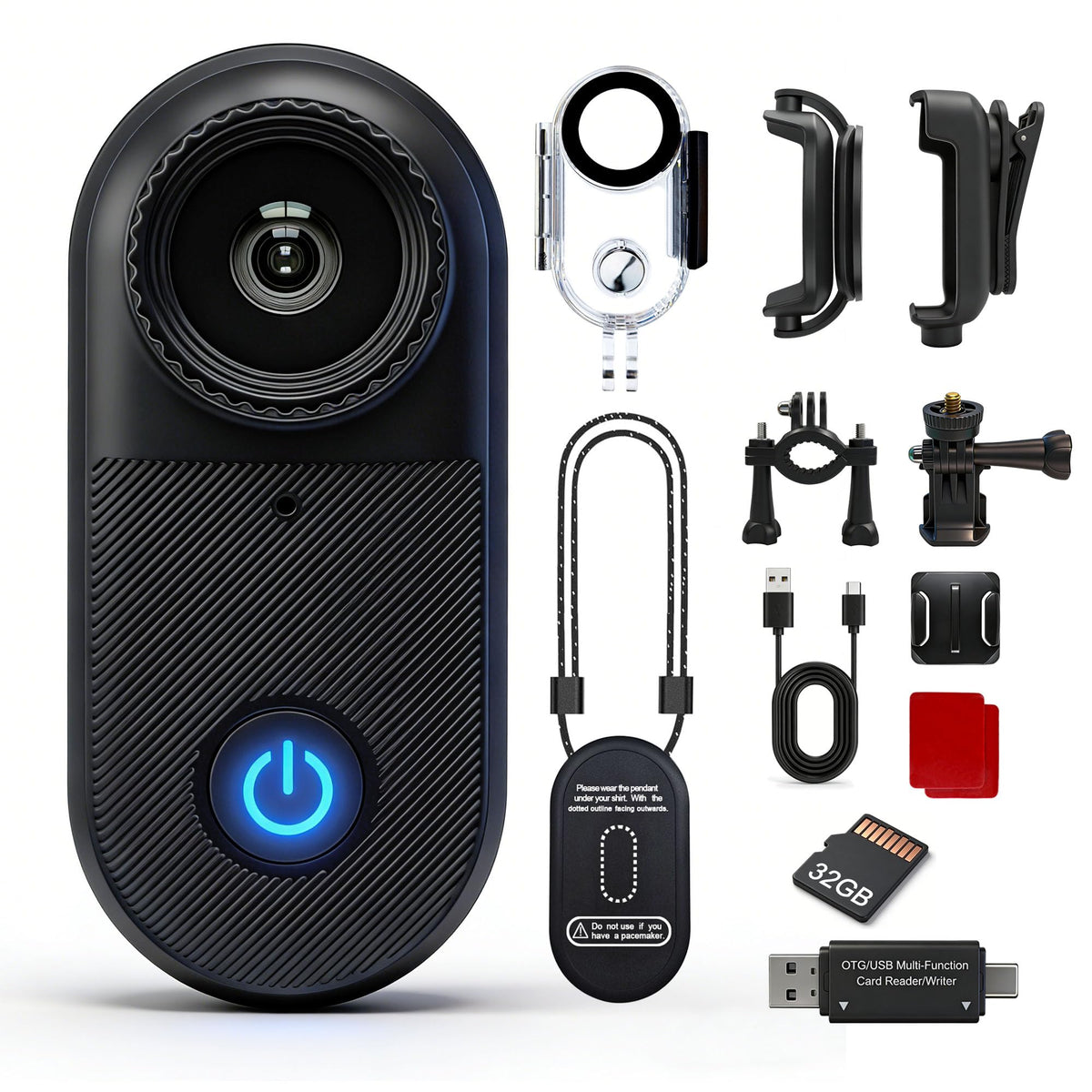 Yehtreh front view showing compact body and lens for easy POV capture