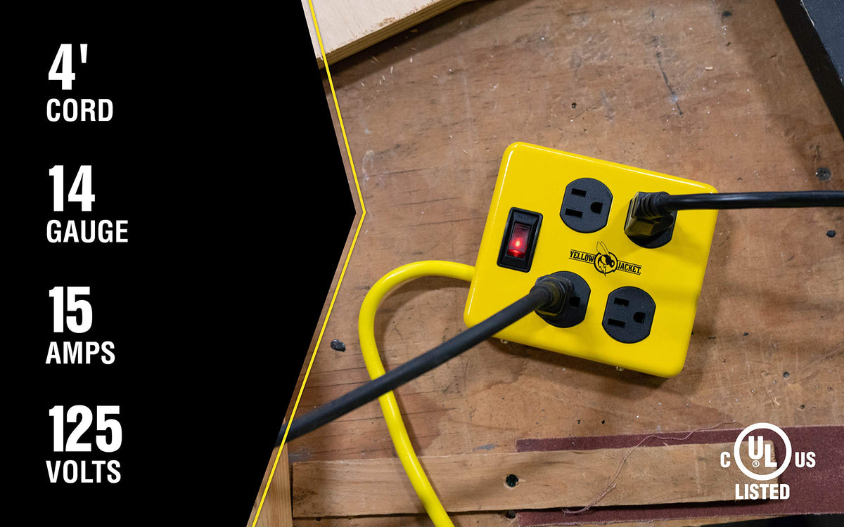 Yellow Jacket plug clip keeps cords secure during use