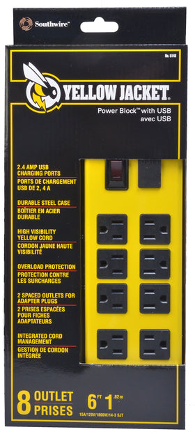 Yellow Jacket Power Block with dual USB ports for fast charging on site.
