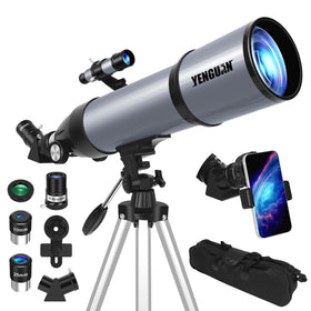 YENGUAN telescope 80mm aperture assembled for backyard stargazing and quick setup