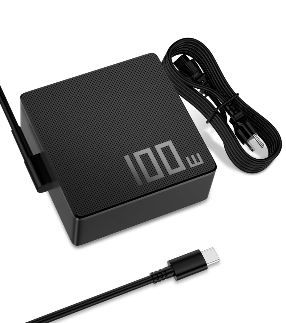 Yenyoh front view of 100W charger showing compact design and USB-C port for fast charging