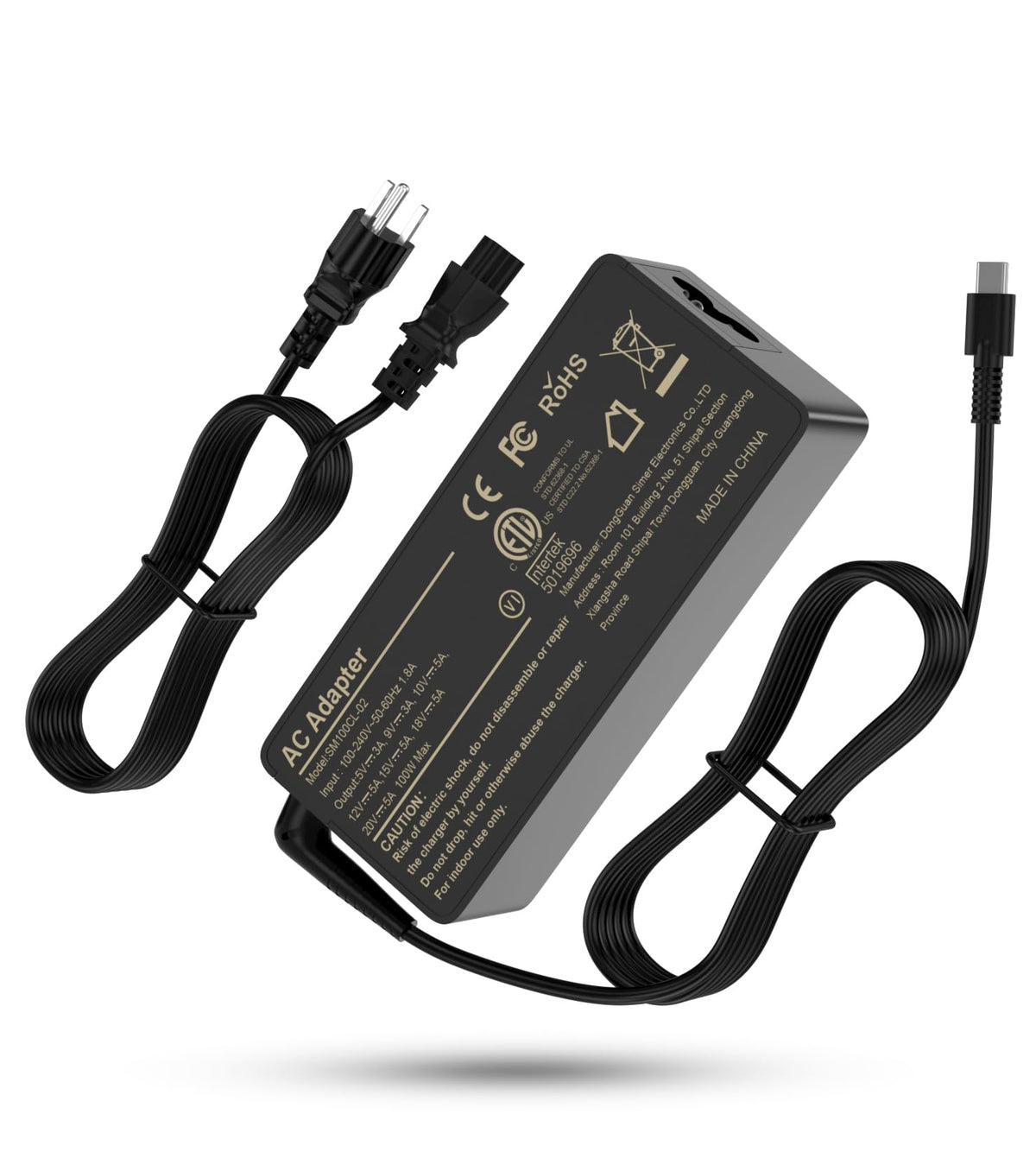 Yenyoh 100W USB-C charger travel-ready setup for on-the-go charging.