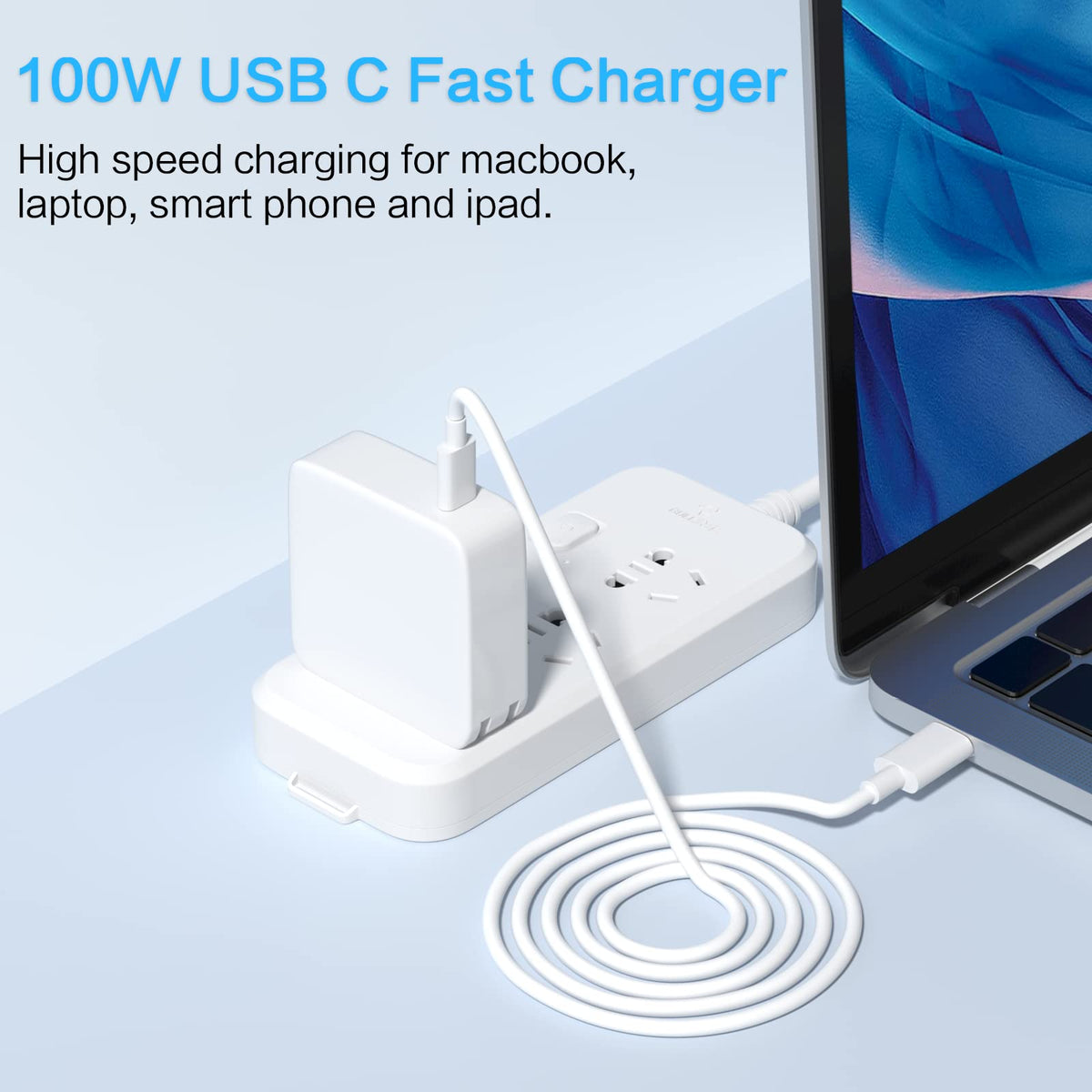 Yenyoh charger side profile shows slim, universal design.