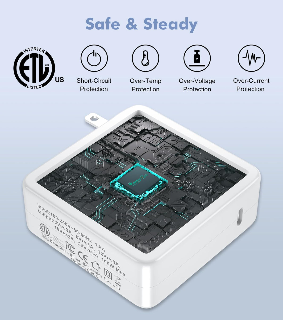 Yenyoh close-up of GaN circuitry demonstrating efficient heat reduction