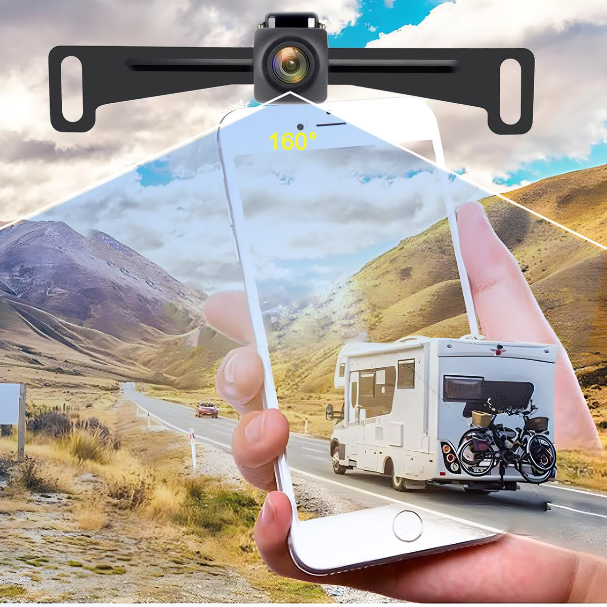 YEOIZO wide-angle demo illustrating 160-degree rear coverage advantage