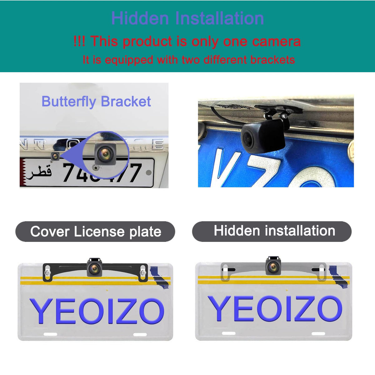 YEOIZO mounted on SUV using butterfly bracket for versatile placement