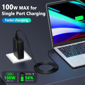 YEOTSMUT 100W GaN 4-Port Charger safety chip protecting devices during use