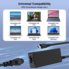 YEOTSMUT 45W USB-C charger with multiple laptop compatibility, ideal for shared devices
