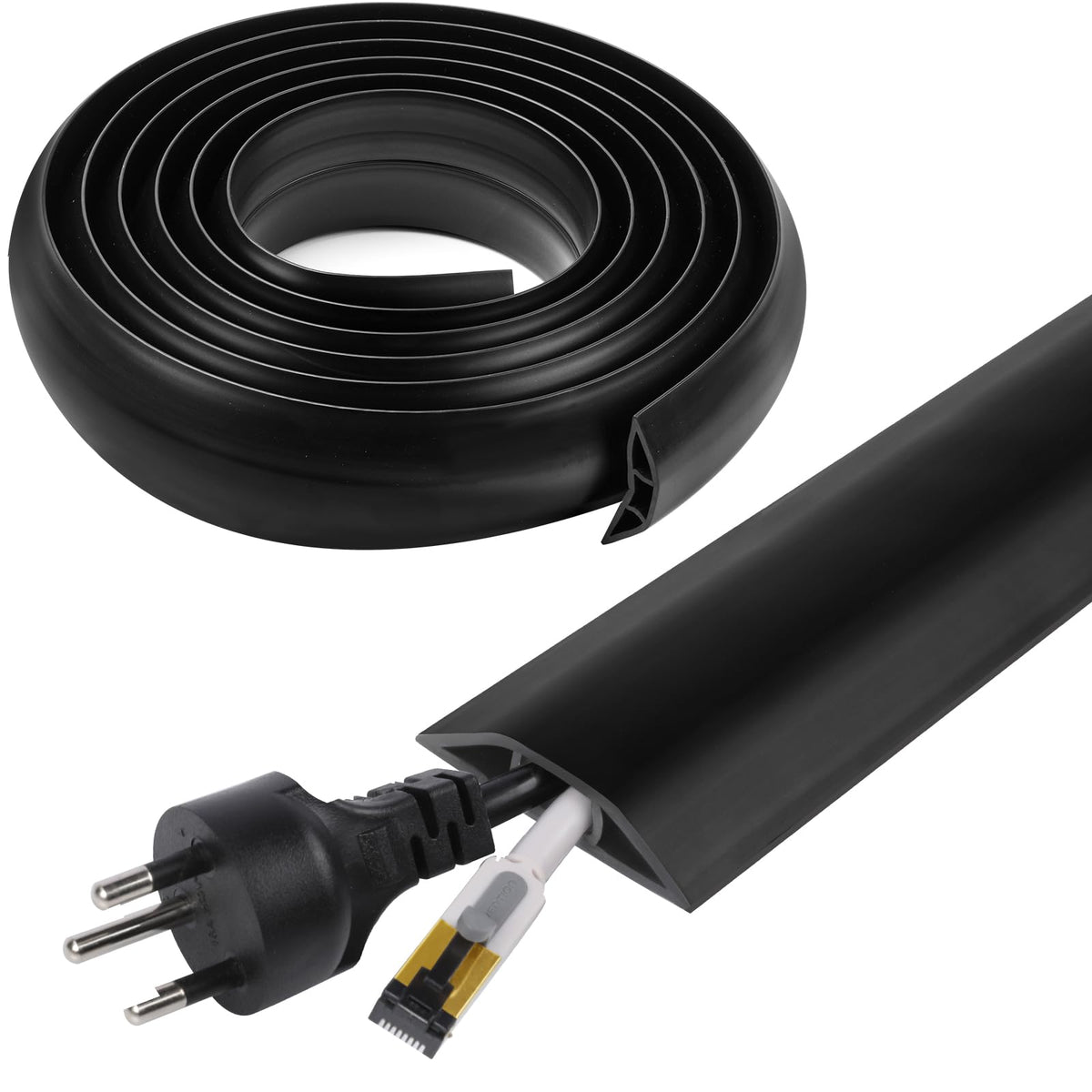 YesBes 10 ft floor cord cover protects cables on busy floors.