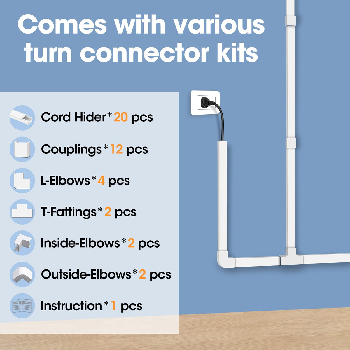 YesBes paintable cord channel blends with walls