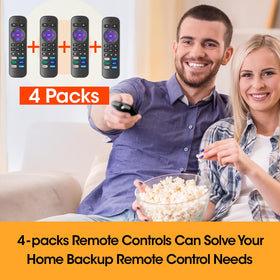 YesBes 4-pack Roku TV remote battery compartment, easy swap.