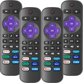 YesBes 4-pack Roku TV remote front view for quick access.