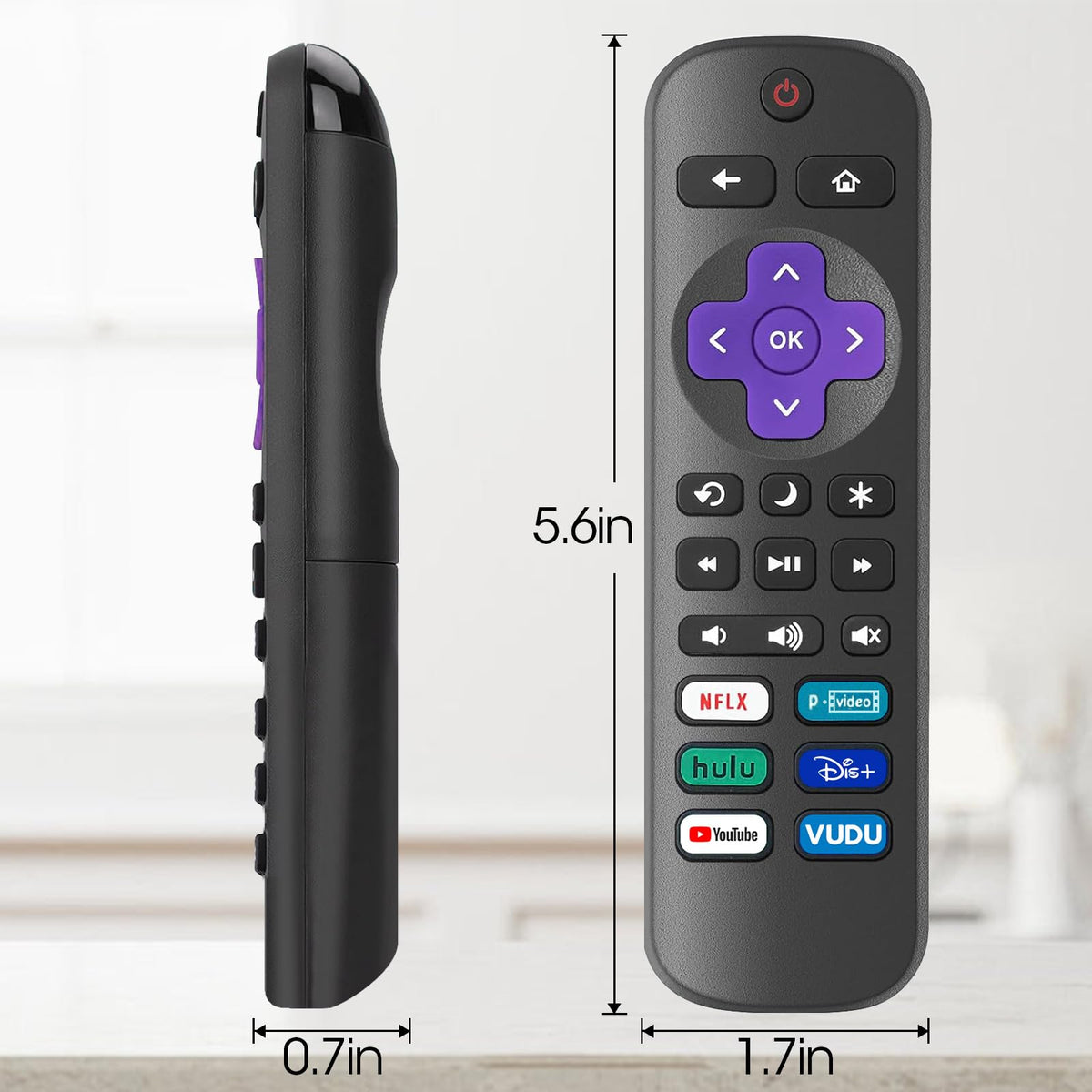 YesBes 4-pack Roku TV remote packaging view.