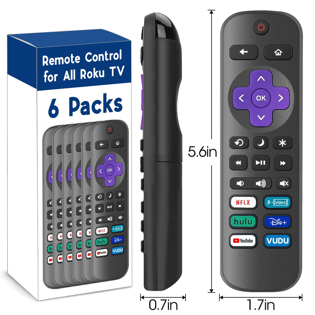 YesBes 6-pack remote durable material closeup emphasizes safe silicone edge.