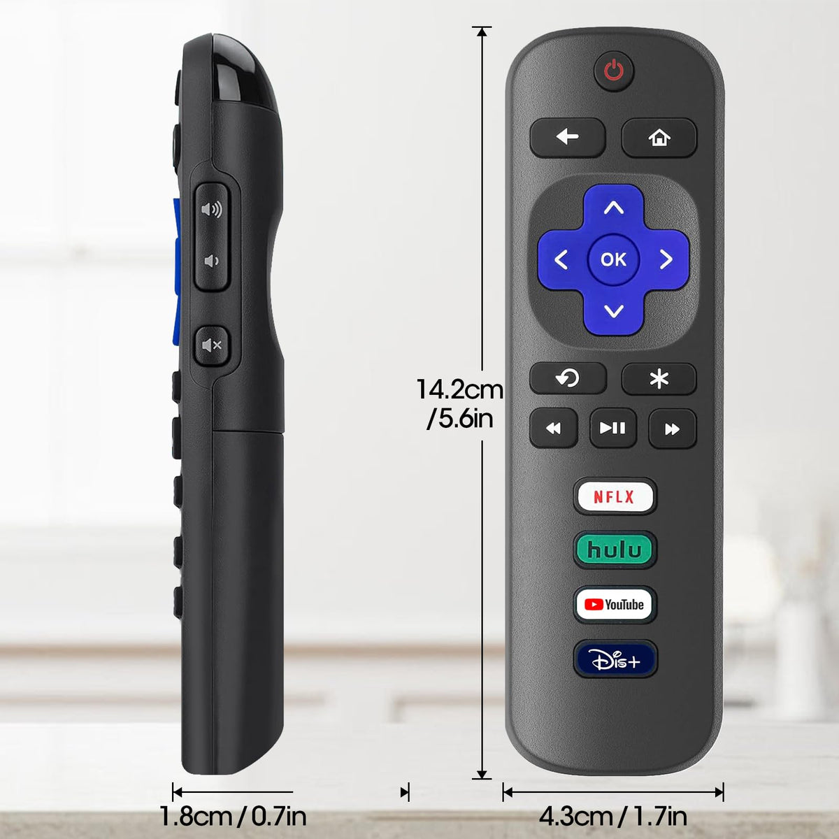 YesBes 9-pack Roku TV remote battery compartment view for ready replacement.