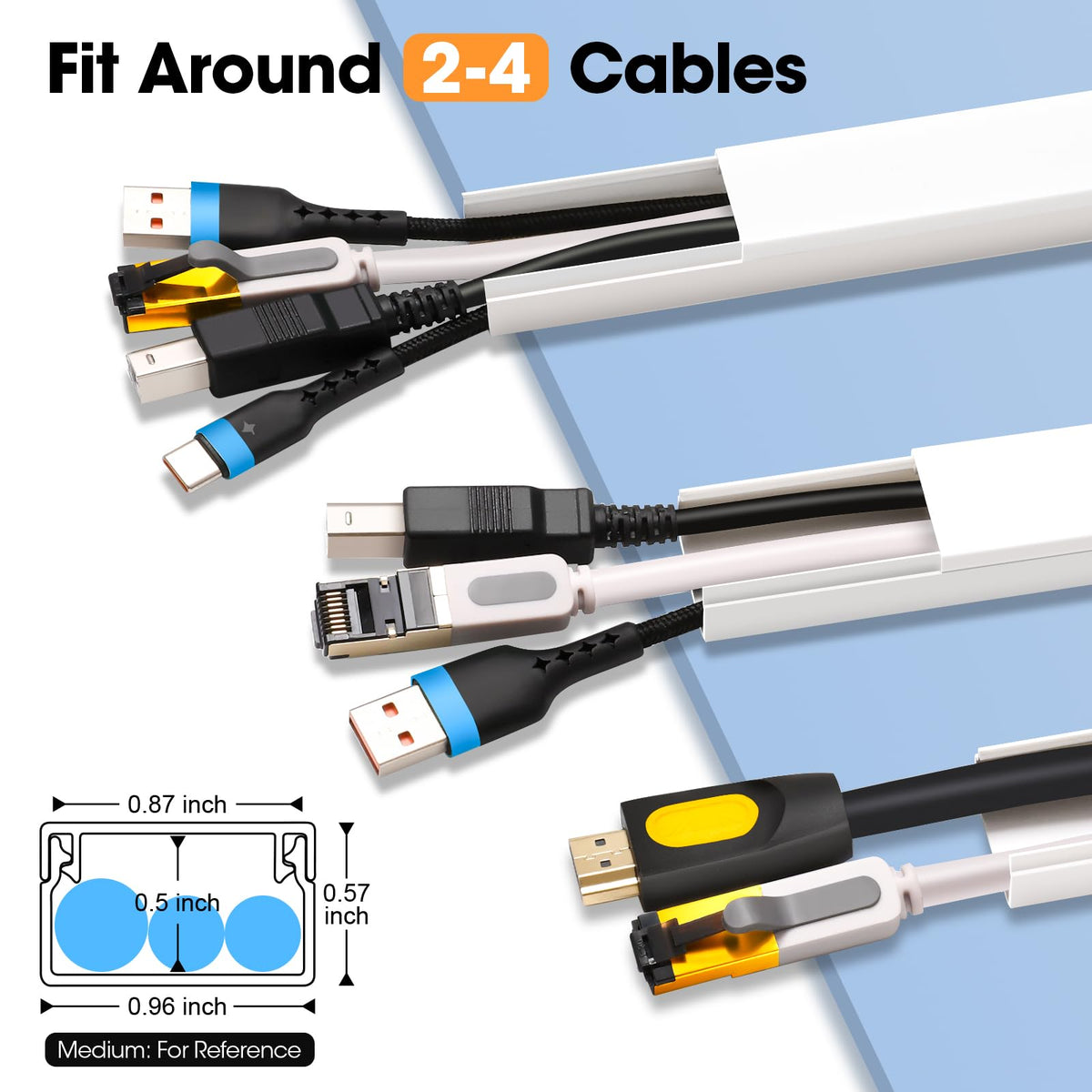 YesBes close-up channel profile revealing interior space for multiple wires