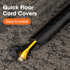 YesBes cord cover easy-install – demonstrates cutting and inserting cables.