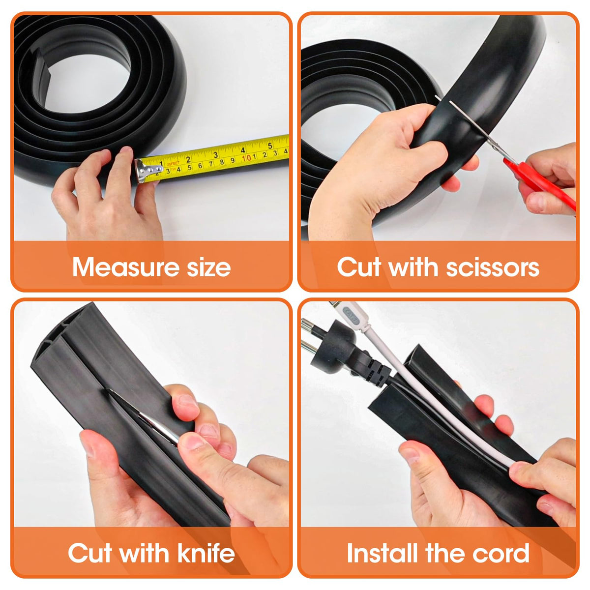 YesBes cord cover near pet showing chew protection and safer environment benefit
