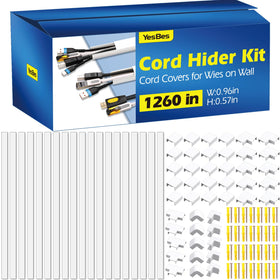 YesBes cord hider kit packaging shows two boxes for long cable concealment.