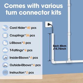 YesBes elbows and T-fittings displayed to show routing flexibility and neat joins