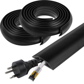 YesBes front view of 20 ft cord cover protecting floor cables and reducing trip hazards