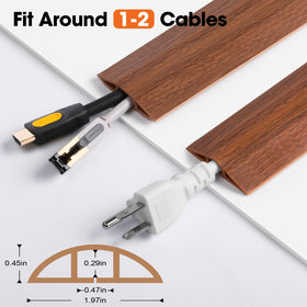YesBes brown PVC cord hider keeps walkways tidy and safe.