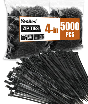 YesBes front packaging showing 5000 zip ties and value pack benefit
