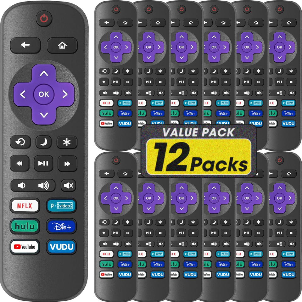 YesBes front view of the 12-pack remote showing layout and app shortcuts for easy control