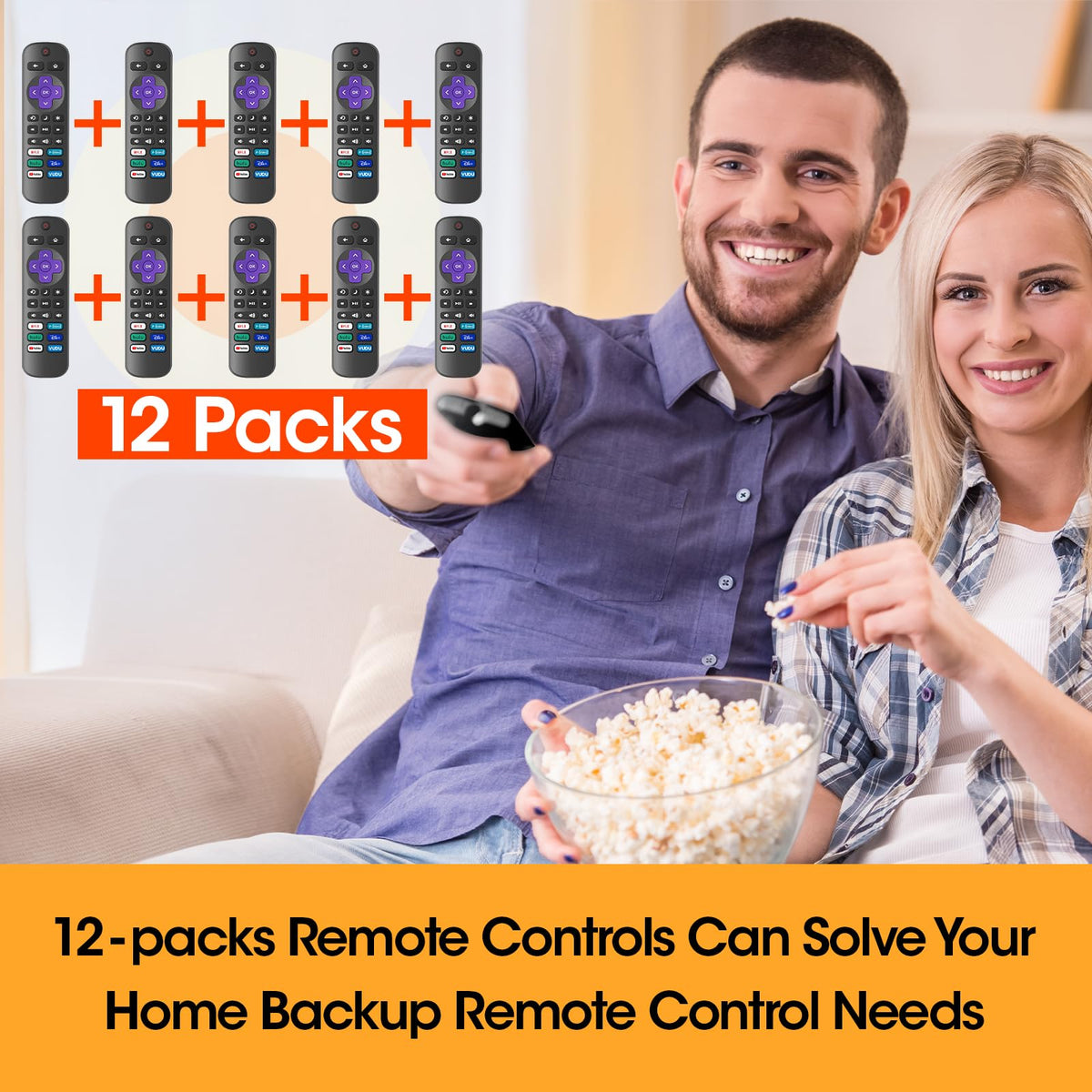 YesBes remote on living-room table showing multiple remotes ready for family rooms