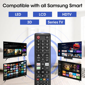 YesBes six-pack Samsung remote, back view, compact design for easy handling.