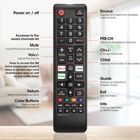 YesBes remote in use with Samsung TV, smooth navigation and stable performance possible.