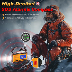 yesiwtc compass and SOS button close-up showing alarm control, quick signaling benefit