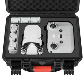 YETEETH front closed case showing compact waterproof protection for DJI Mini drone and safe transport
