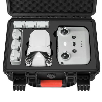 YETEETH front closed case showing compact waterproof protection for DJI Mini drone and safe transport