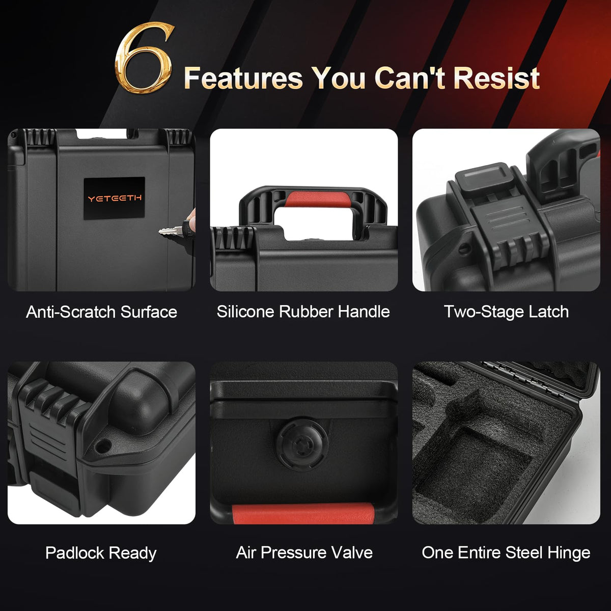 YETEETH case in travel scene on a table illustrating quick access and organized gear transport