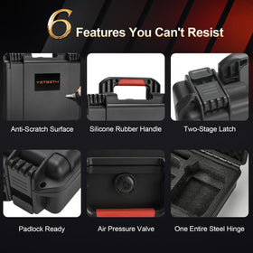 YETEETH case in travel scene on a table illustrating quick access and organized gear transport
