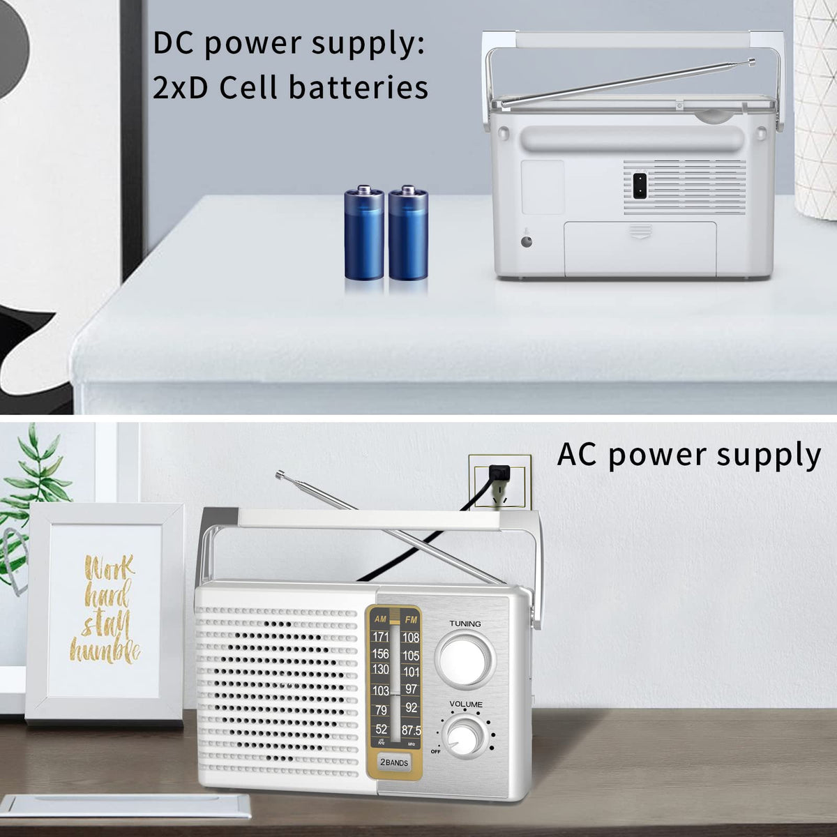 Yewrich compact-design portable radio fits easily in a bag