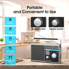 Yewrich radio on picnic blanket streaming via Bluetooth for portable entertainment