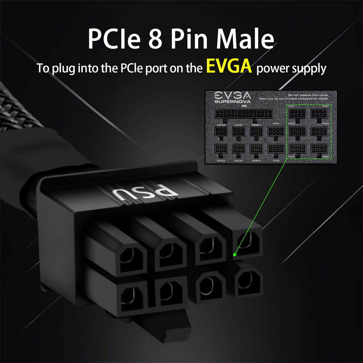 YEZriler 6+2 to 8-pin PCIe end for flexible GPU power connections.